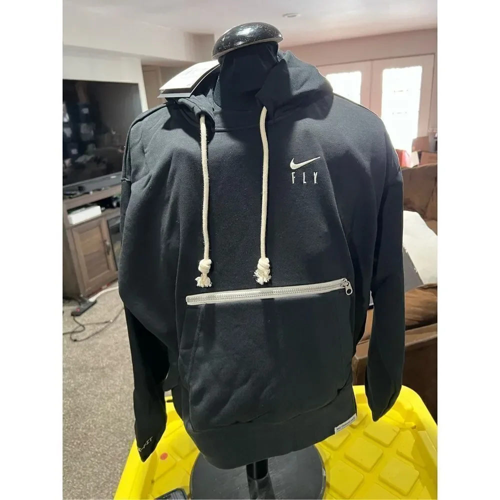 Nike Women's Dri-FIT Swoosh Fly Issue Pullover Basketball Hoodie in black XSmall